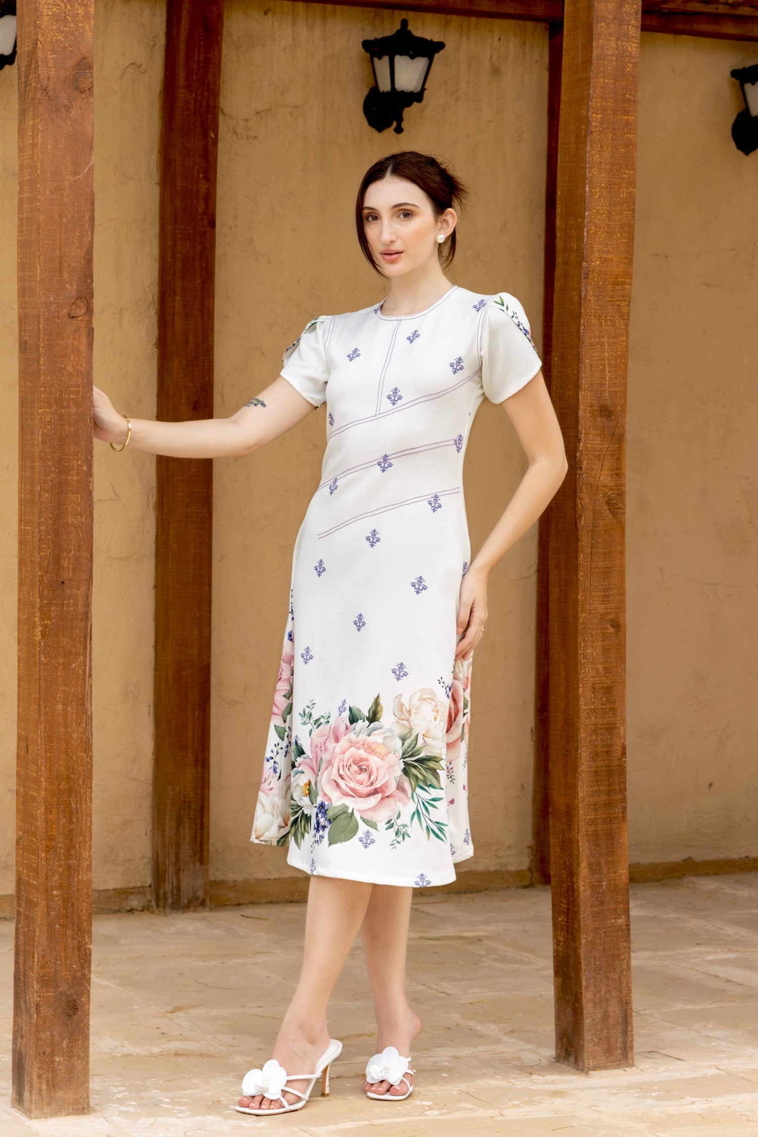 Blossom White A-Line Dress