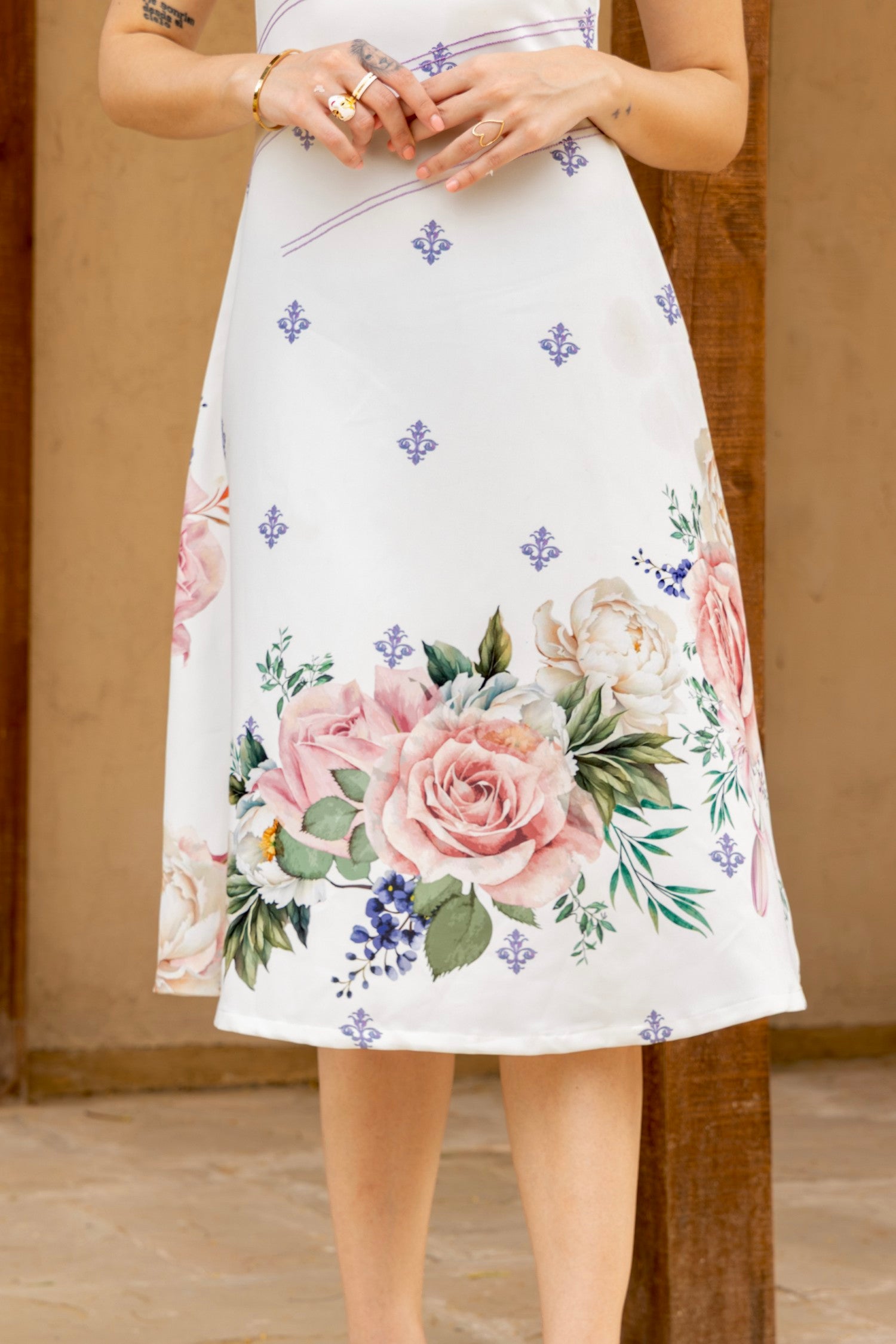 Blossom White A-Line Dress