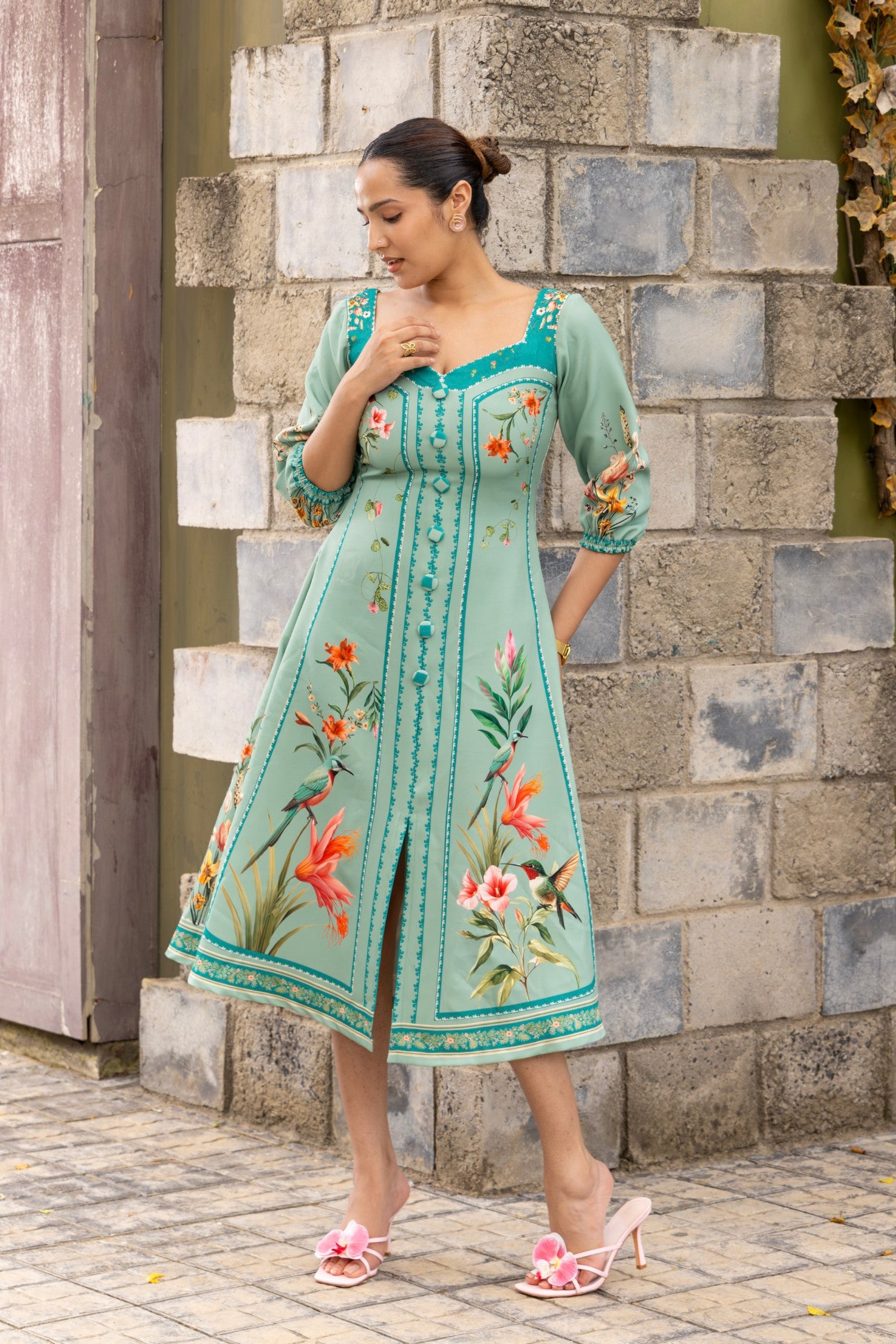 Elina Panelled Midi Dress