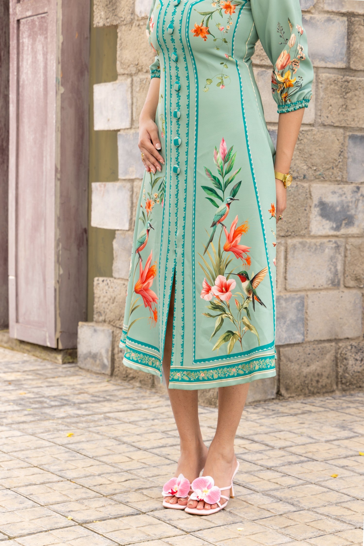 Elina Panelled Midi Dress