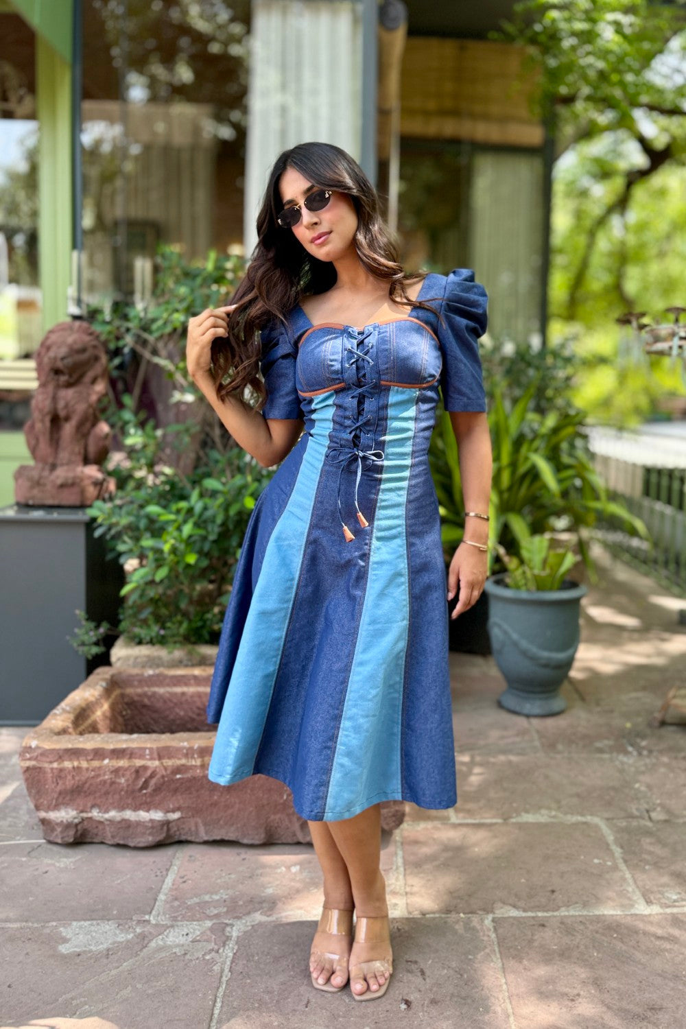 Sheetal in Woodland Classic Midi Dress