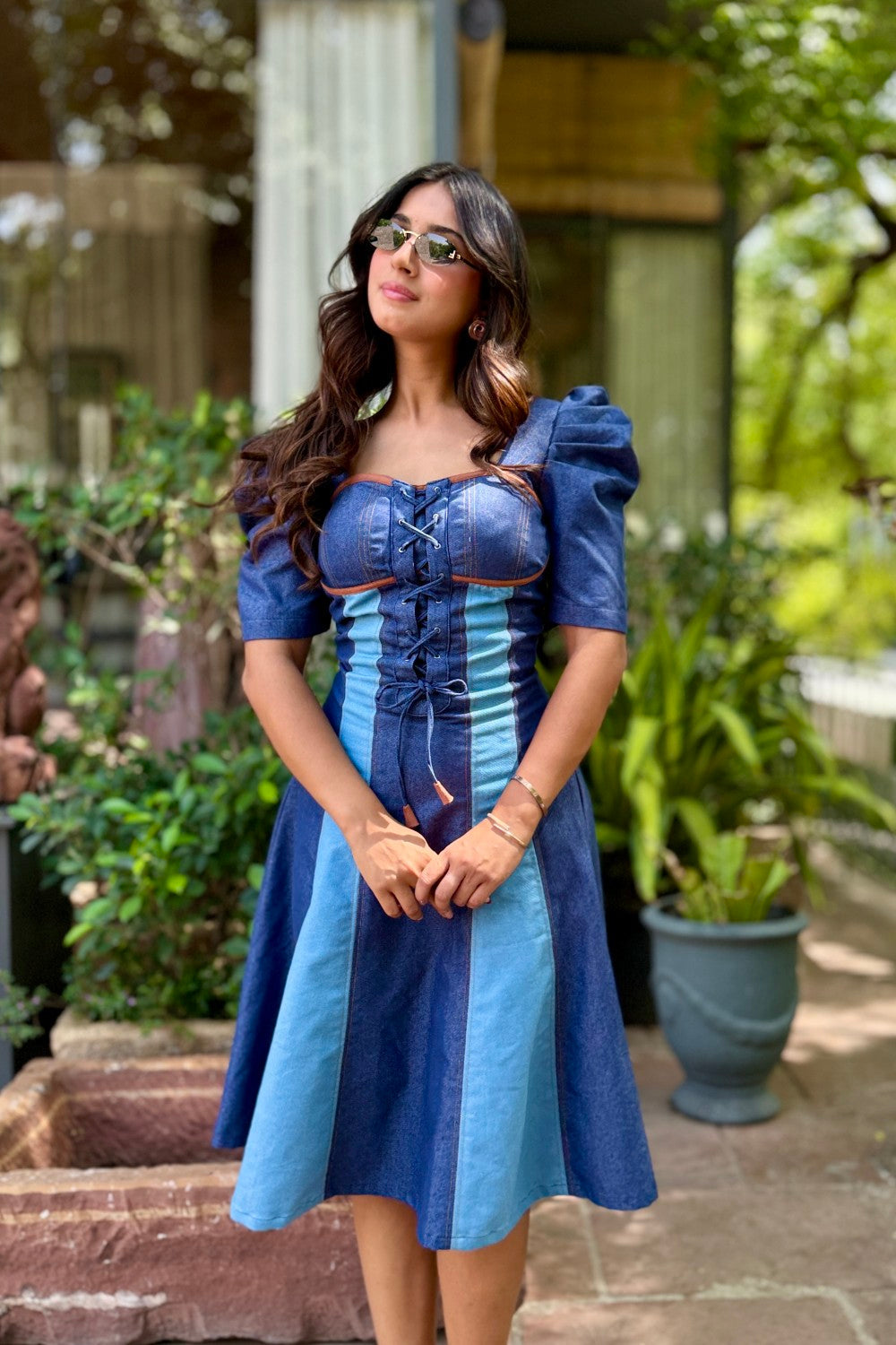 Sheetal in Woodland Classic Midi Dress