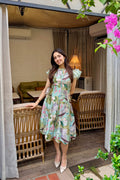 Vanshita in Felicia Scalloped Midi Dress
