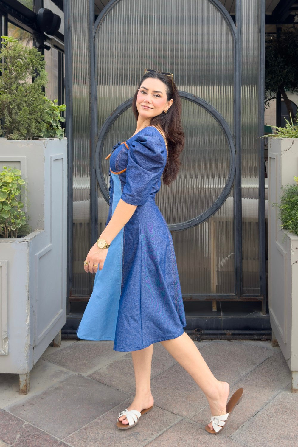 Sheetal in Woodland Classic Midi Dress