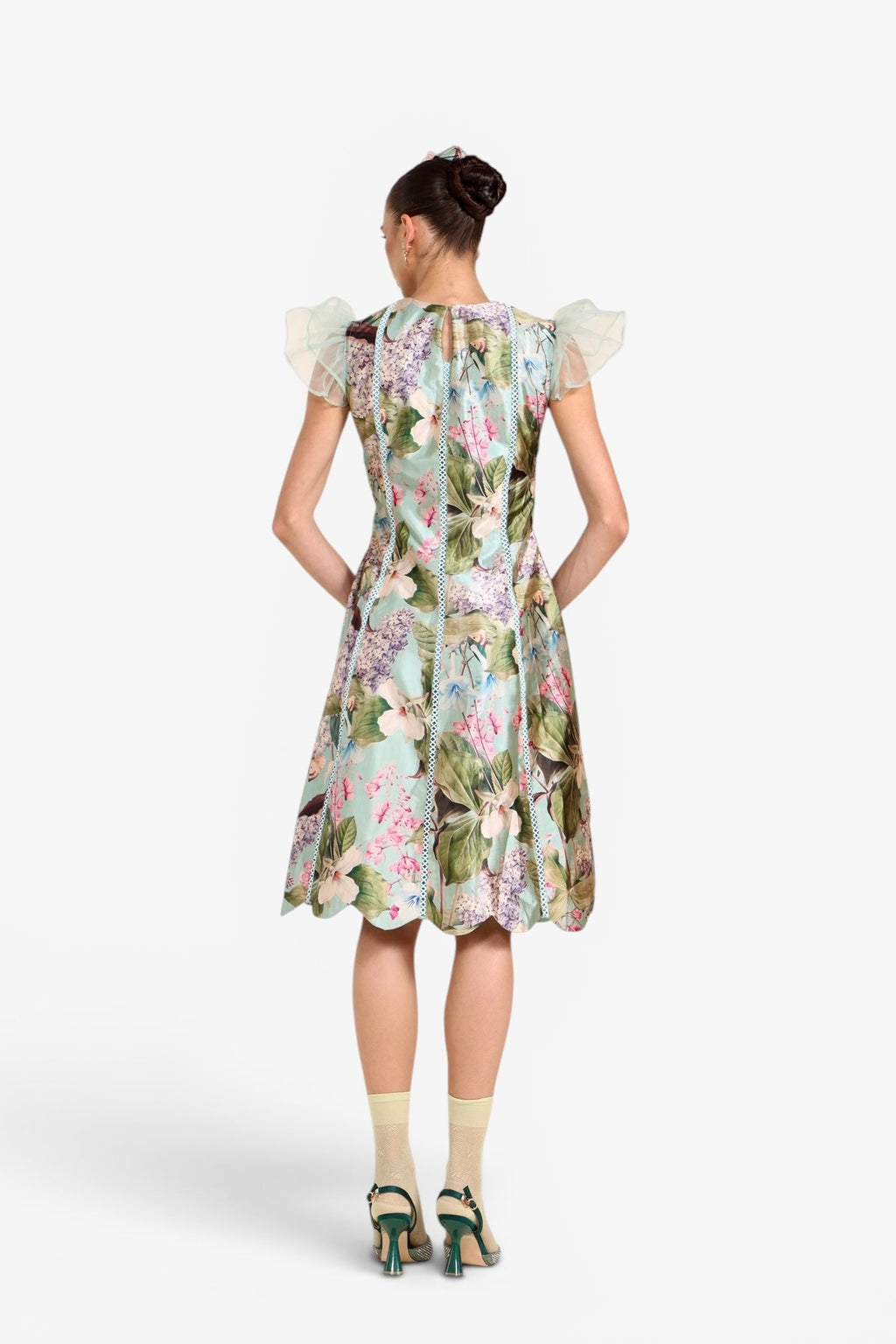 Vanshita in Felicia Scalloped Midi Dress