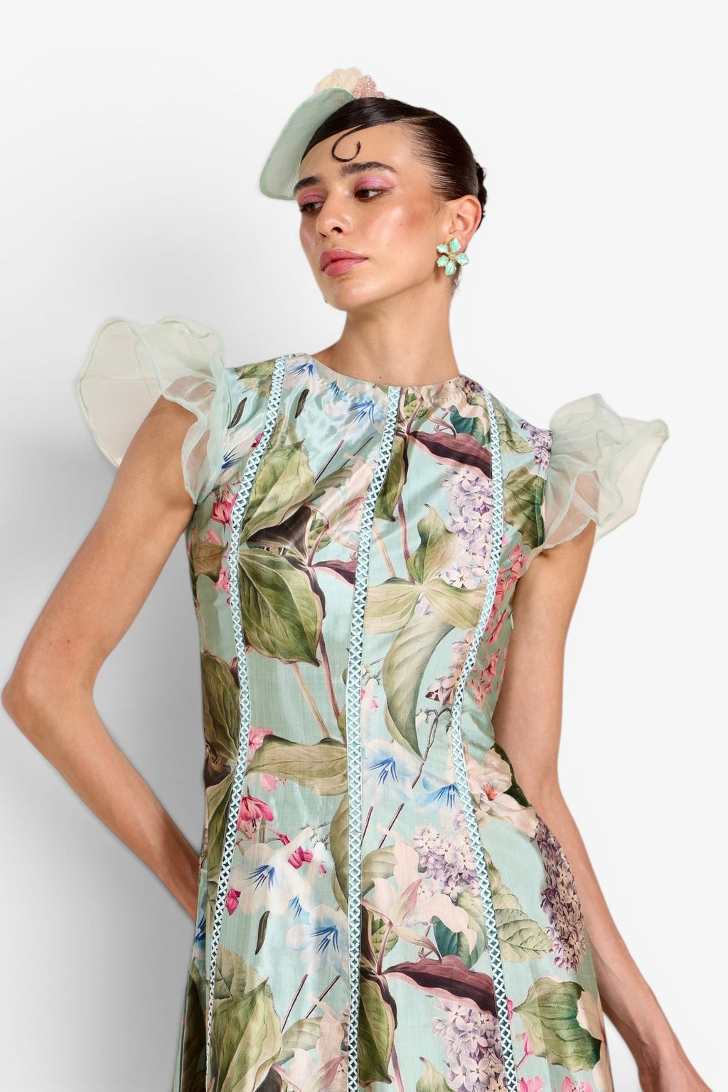 Vanshita in Felicia Scalloped Midi Dress