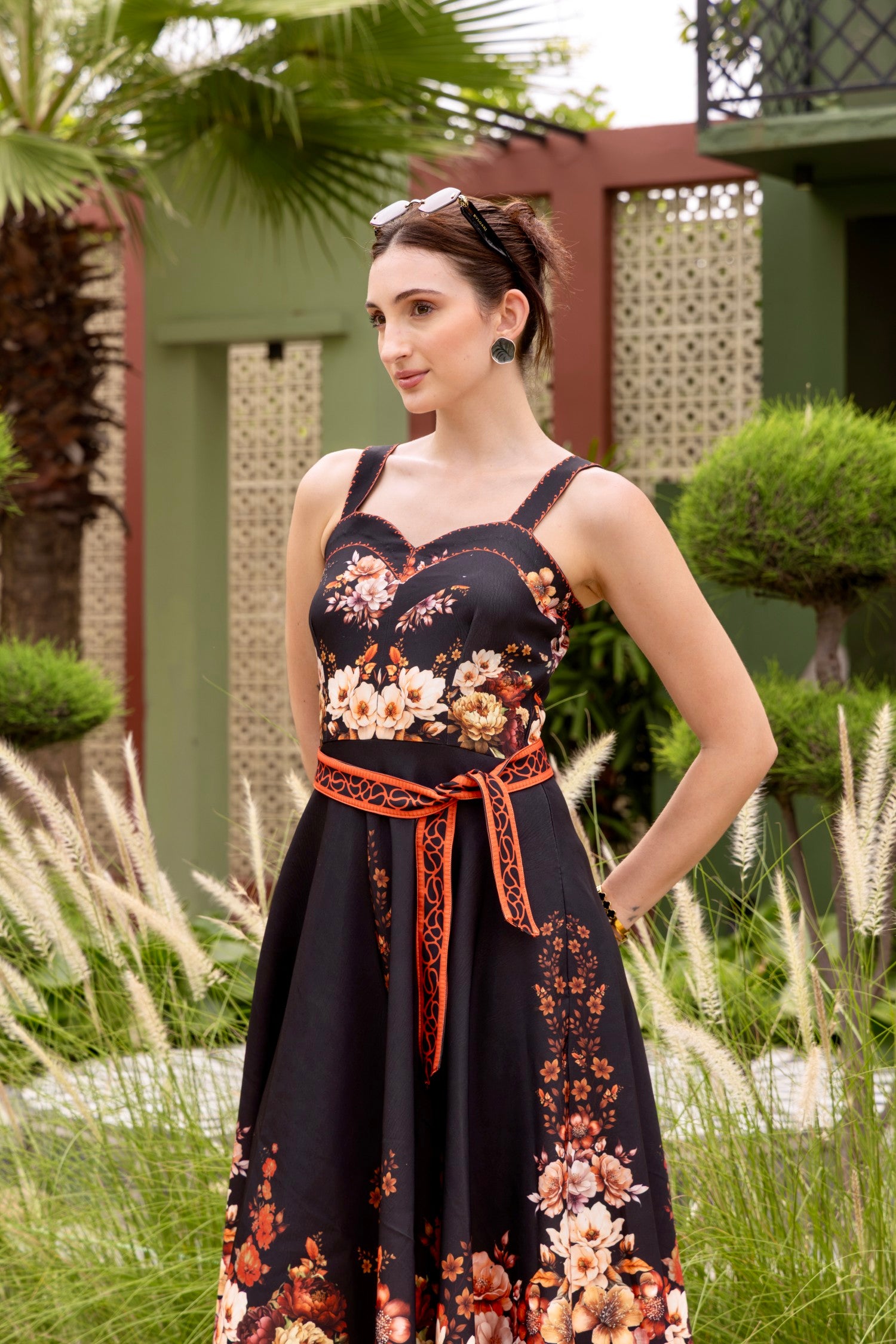 Savanna Flared Midi Dress with Belt