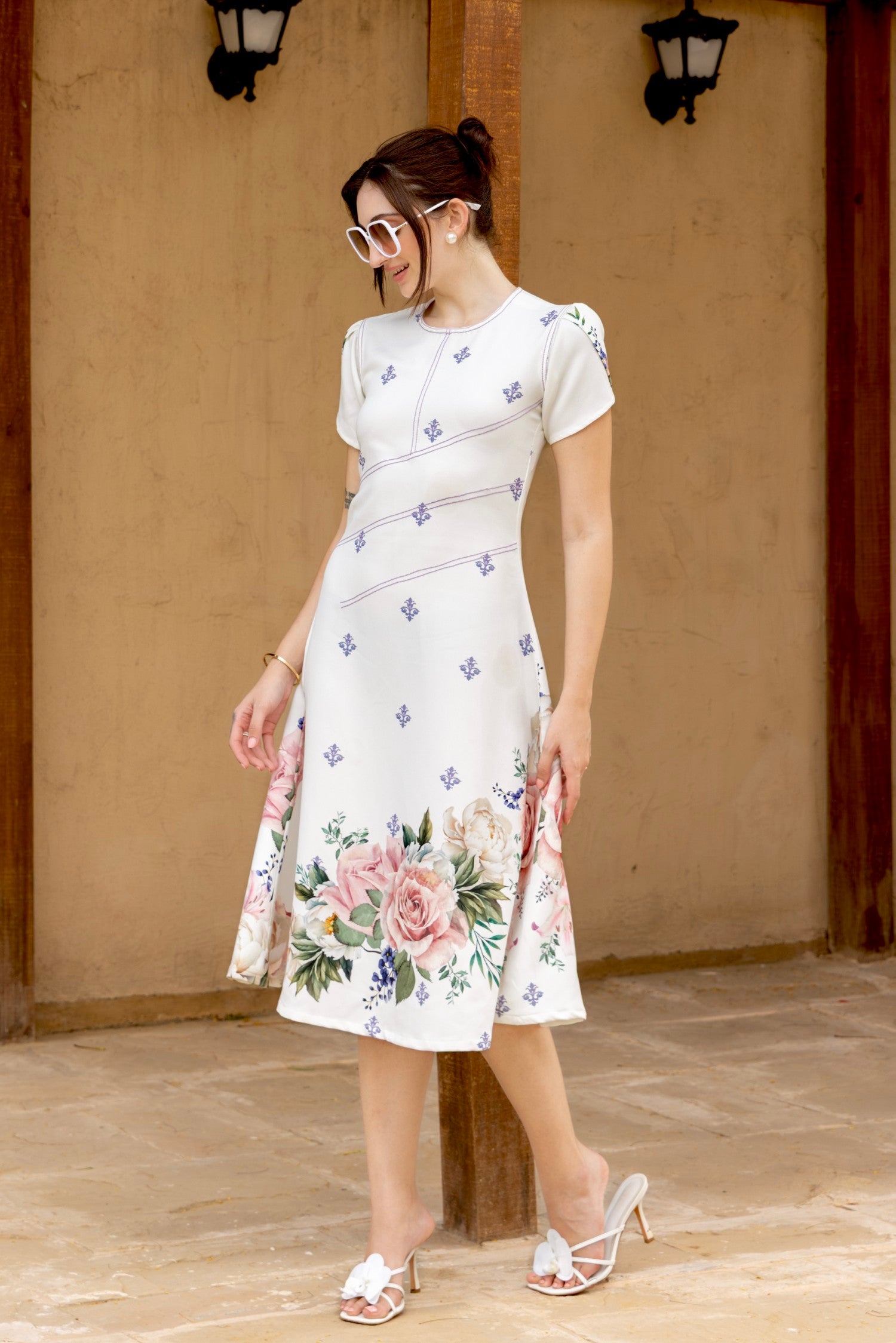 Blossom White A-Line Dress